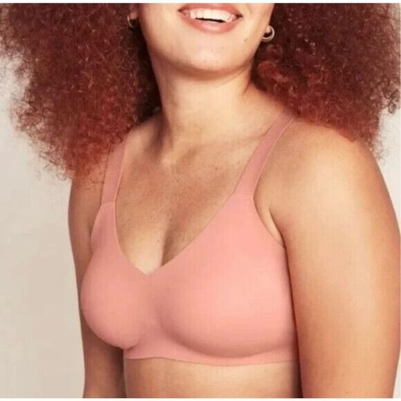 ✨Knix Padded V Neck Wireless Pink Ginger Sz 5 Bra✨ - Picture 1 of 10